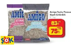 AMİGO TUZLU/TUZSUZ SİYAH ÇEKİRDEK 1 KG AMİGO TUZLU/TUZSUZ SİYAH ÇEKİRDEK 1 KG